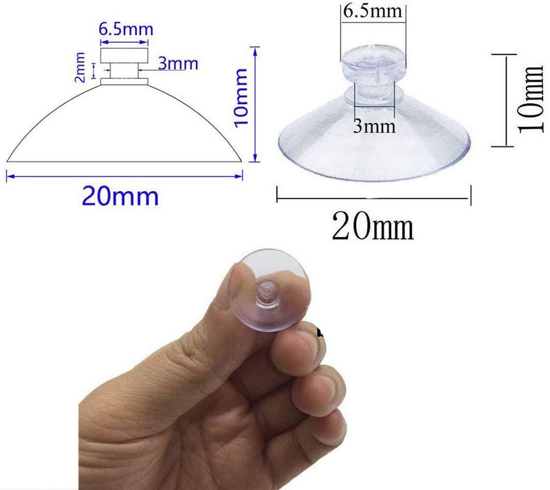 Hyamass 100Pcs Small Suction Cups for Glass - Clear Anti-Slip Pads, No-Hook Plastic Suction Cups for Windows, Table Tops, Home Organization & Festival Decor (Diameter 20mm) - Image 3